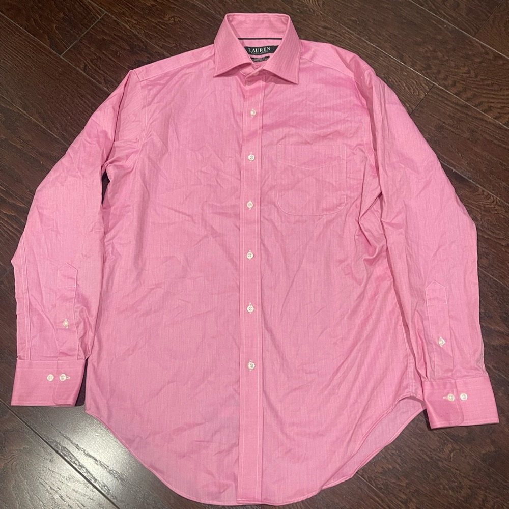 LRL Ralph Lauren Shirt Men 15 1/2 32 33  Pink Classic Fit Dress